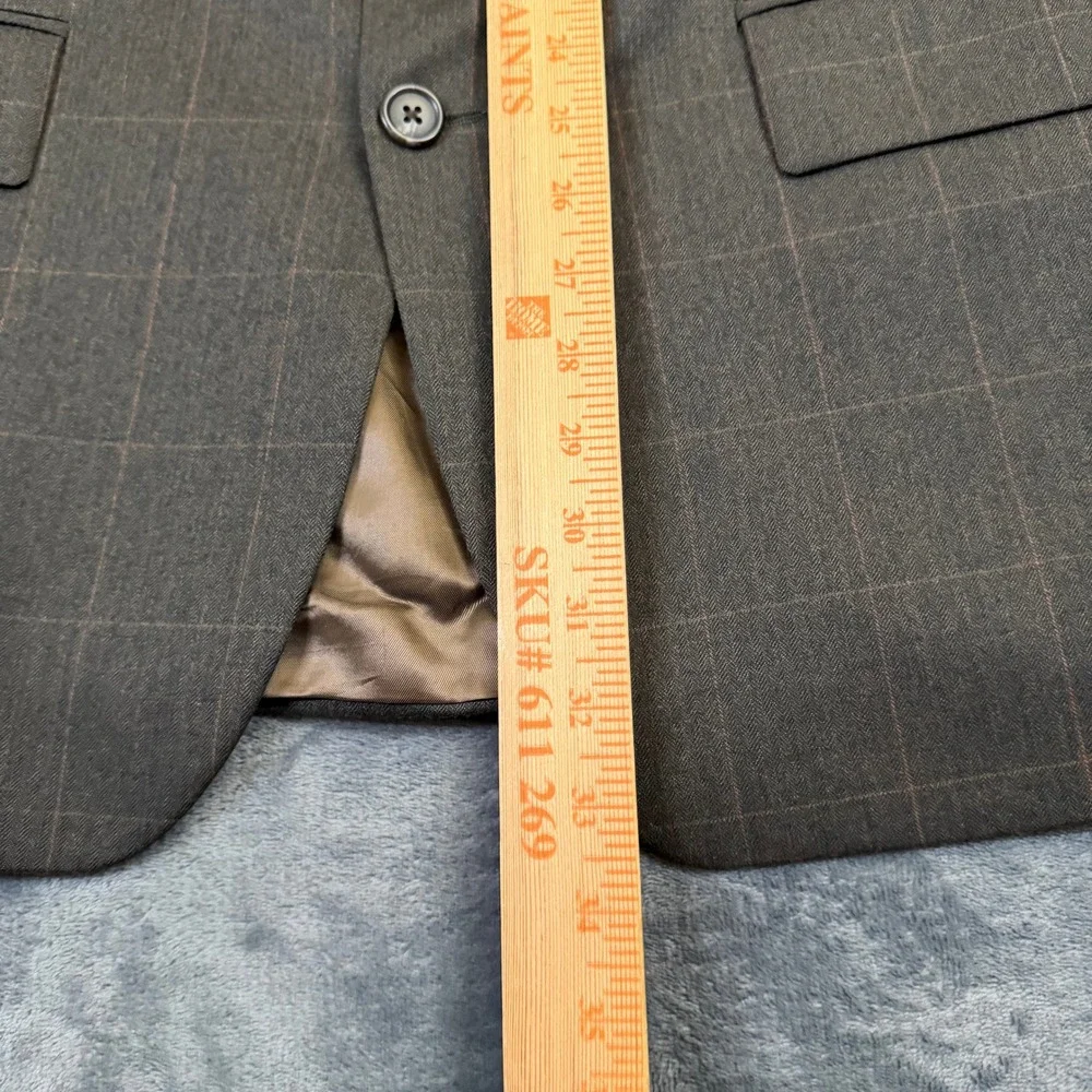 Chaps Ralph Lauren Blazer Mens 42 Regular Brown Wool Herringbone Windowpane